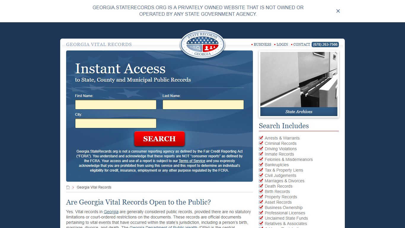 Georgia Vital Records | Georgia.StateRecords.org